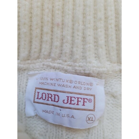 Lord Jeff Vintage Fair isle Collared V Neck Button Pullover Sweater Size XL - Picture 2 of 9